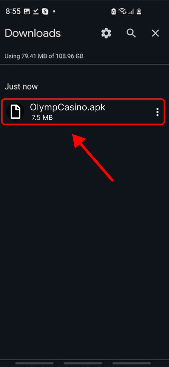 Open the Olymp Casino APK file on your phone and complete the installation in a few taps.