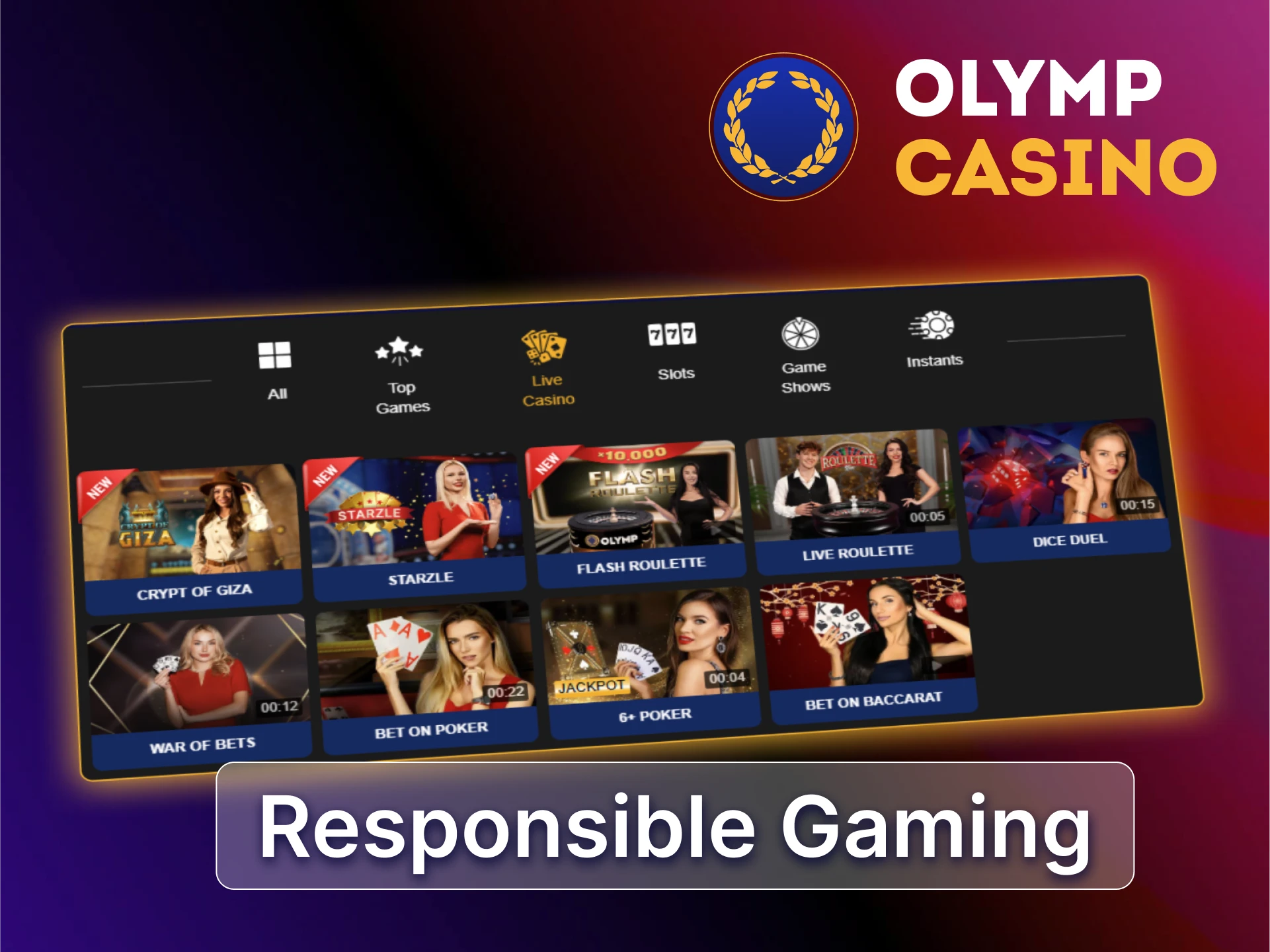 Responsible gaming tools at Olymp Live Casino, including time and deposit limits for Bangladeshi users.