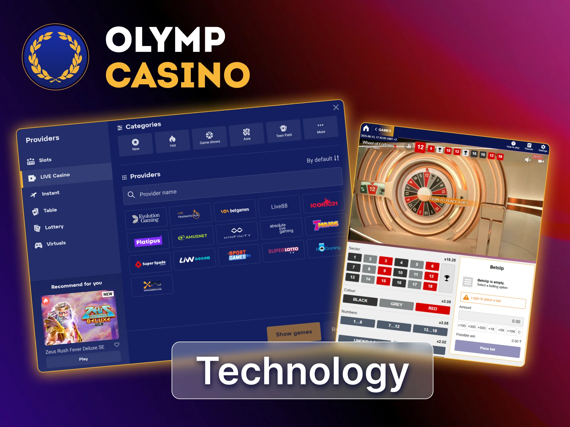 HD live casino streaming with real dealers from top providers like Evolution and Pragmatic Play.