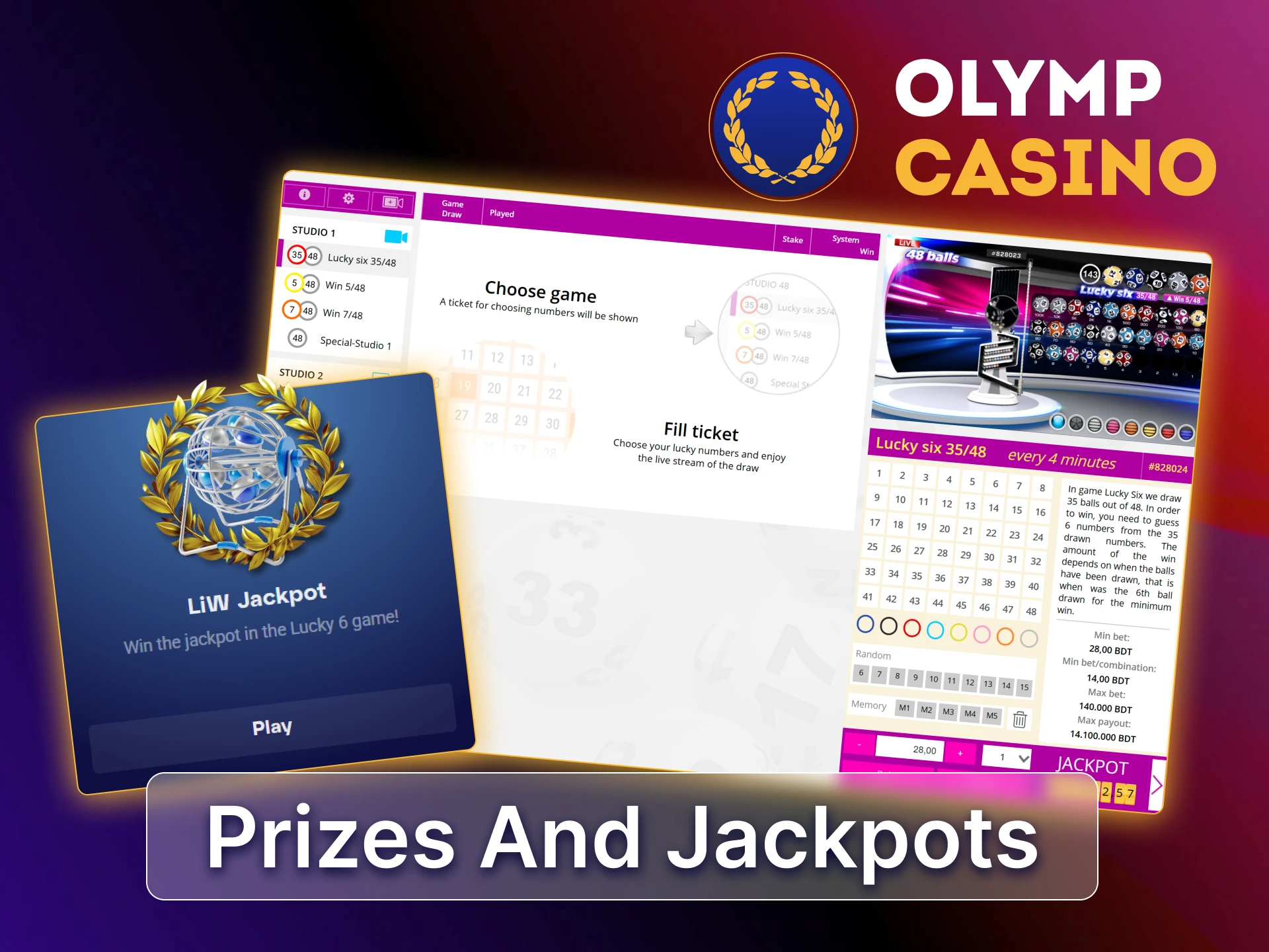 Olymp Casino lottery prizes BD instant payouts and big jackpot draws for real money.