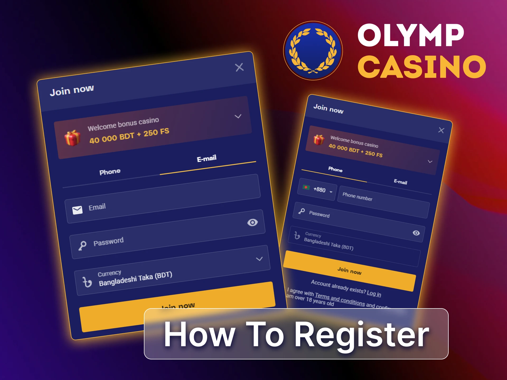 Register quickly at the official Olymp Casino in Bangladesh and start playing real money games.