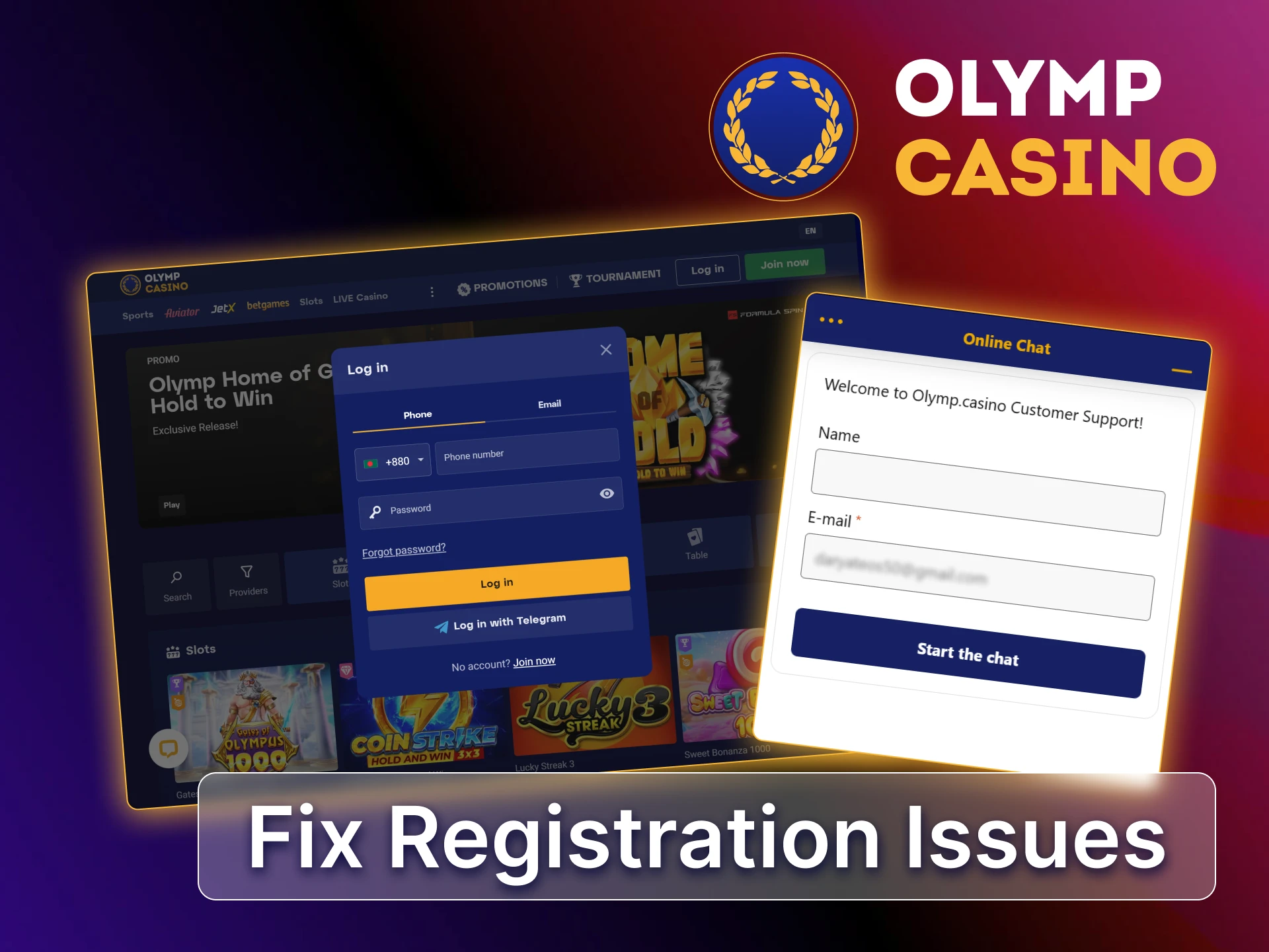 Solve common Olymp Casino registration issues like duplicate emails or verification delays in Bangladesh.