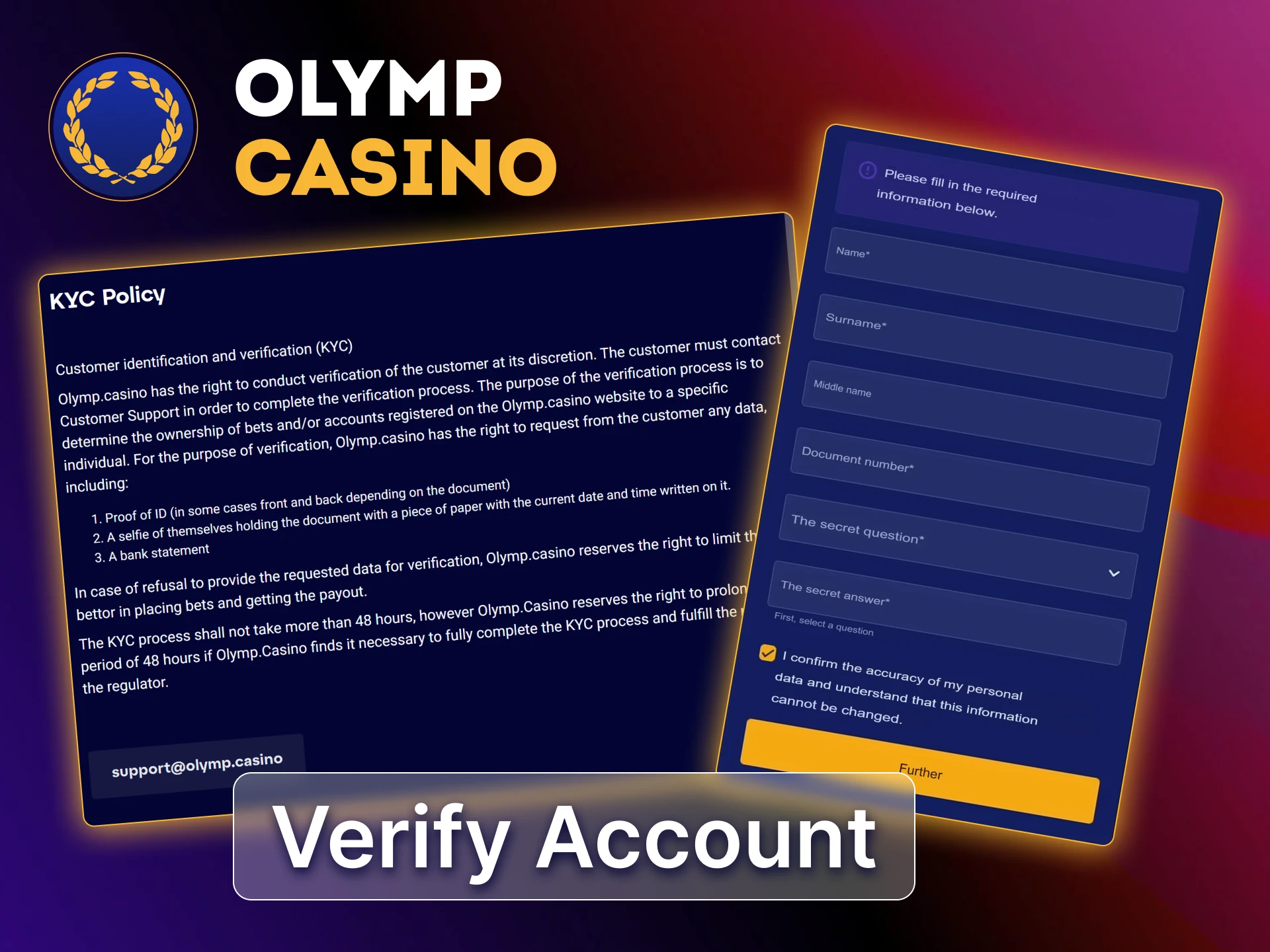 Verify your Olymp Casino account in Bangladesh by uploading ID and address documents securely.