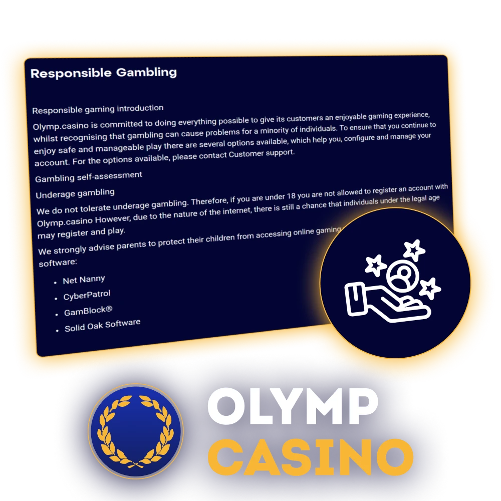 Responsible gambling tools at Olymp Casino to help Bangladeshi players manage gaming habits and prevent addiction.