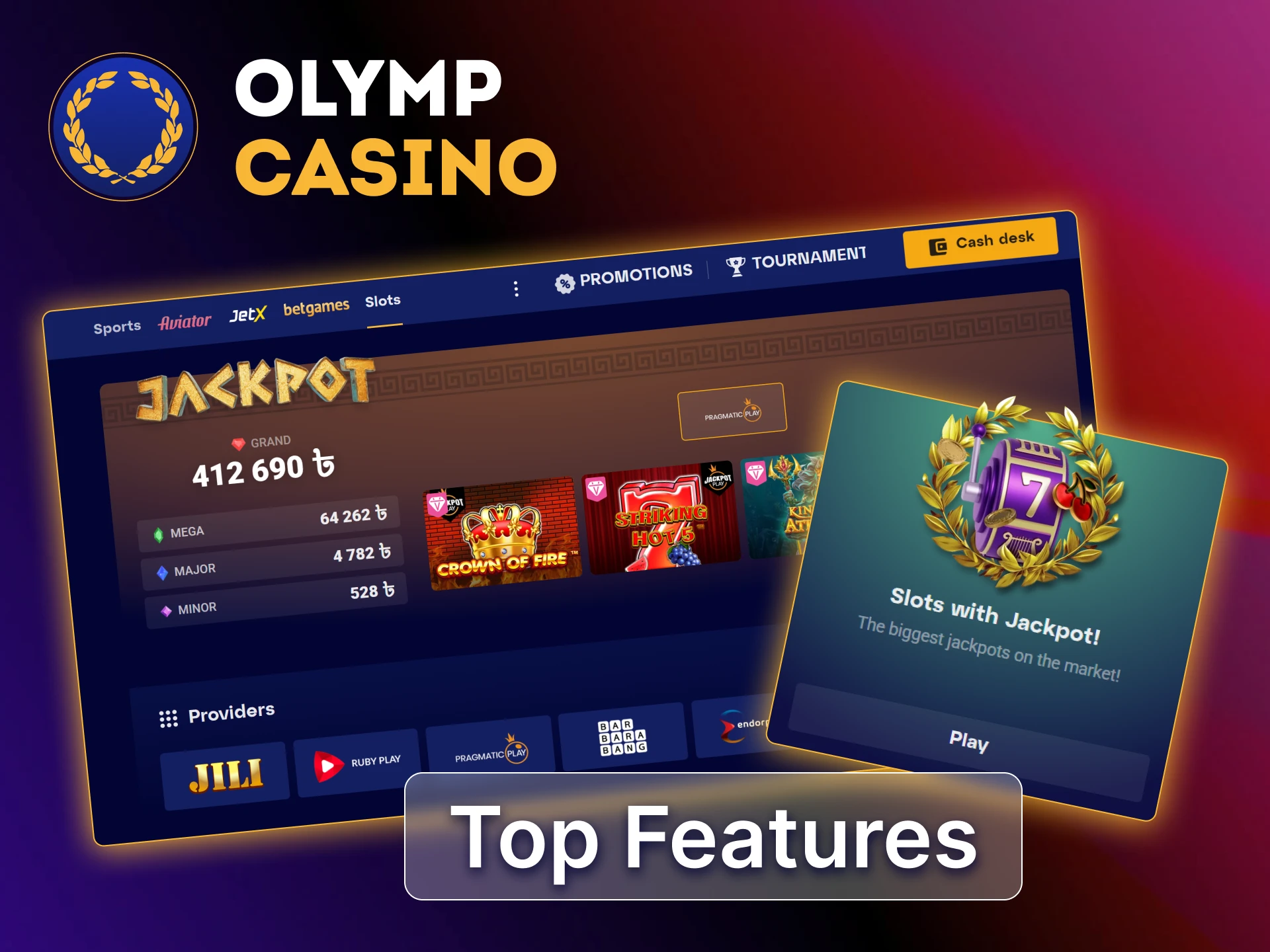 Olymp BD slot bonuses wilds, scatters, multipliers, free spins, cashback, and prize drops.