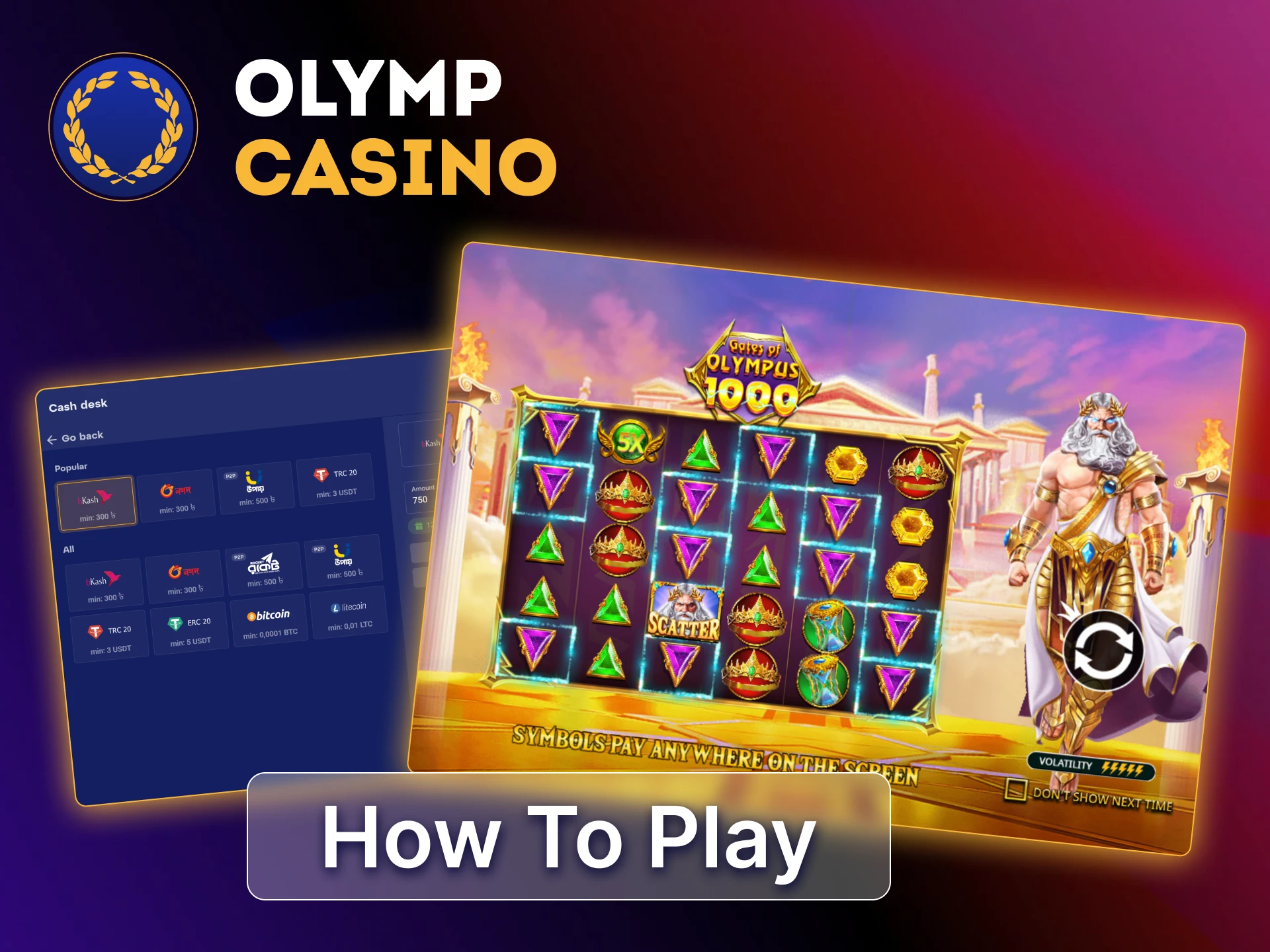 How to play Olymp Casino BD slots choose a game, set a bet, spin the reels, and win.