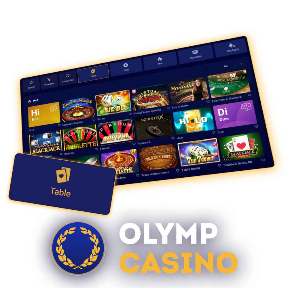 Olymp Casino table games BD blackjack, roulette, baccarat for Bangladeshi players.